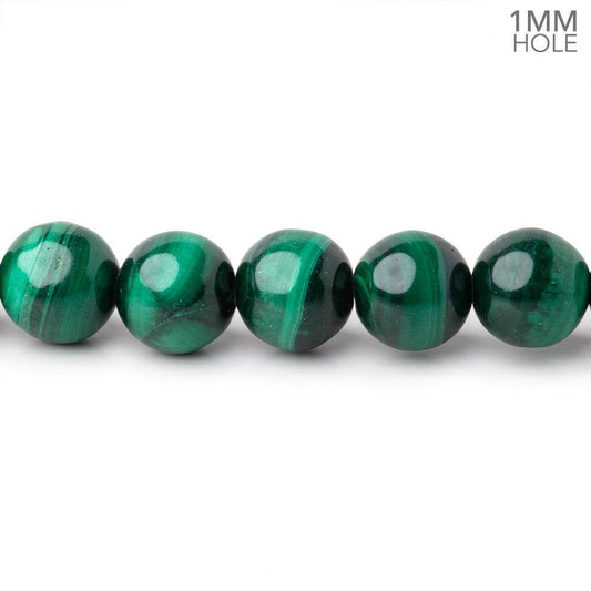8mm Malachite Plain Round Beads 15.5 inch 51 pieces 1mm hole