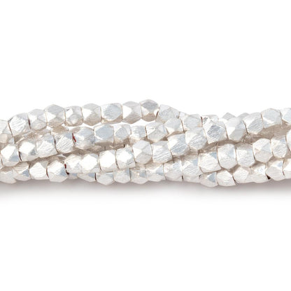 3mm Brushed Faceted Nugget Beads