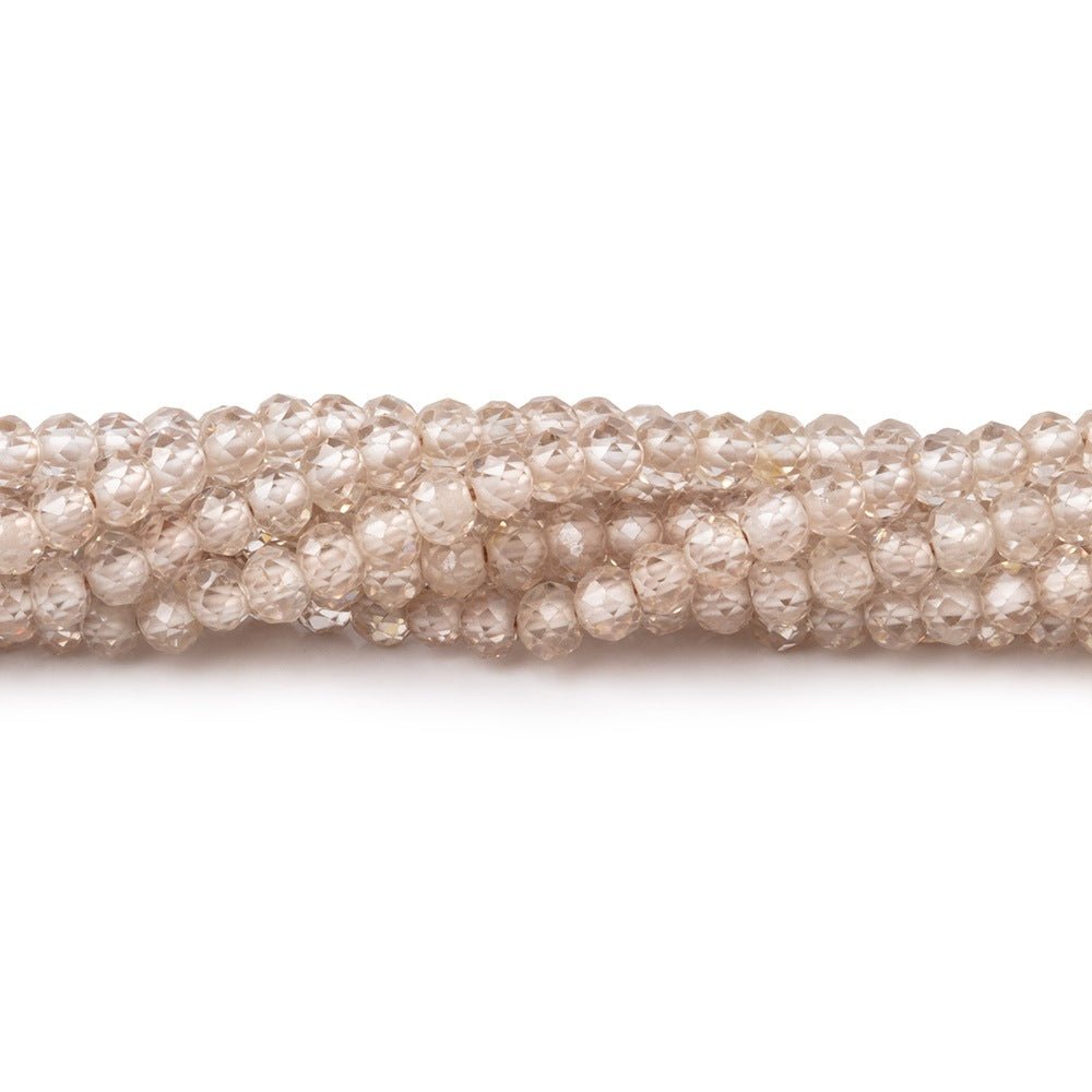 3.4mm Champagne Zircon Micro Faceted Rondelle Beads 12.25 inch 118 pieces AA