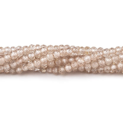3.4mm Champagne Zircon Micro Faceted Rondelle Beads 12.25 inch 118 pieces AA