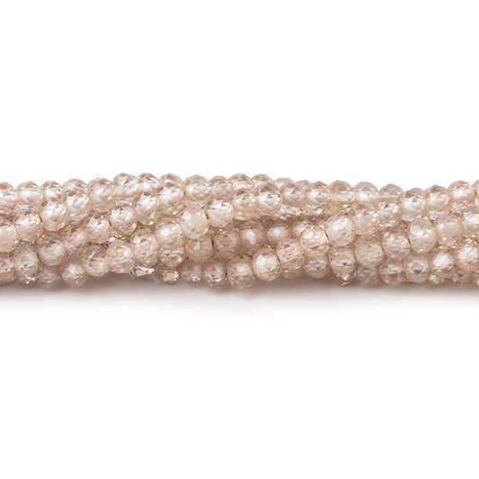 3.4mm Champagne Zircon Micro Faceted Rondelle Beads 12.25 inch 118 pieces AA