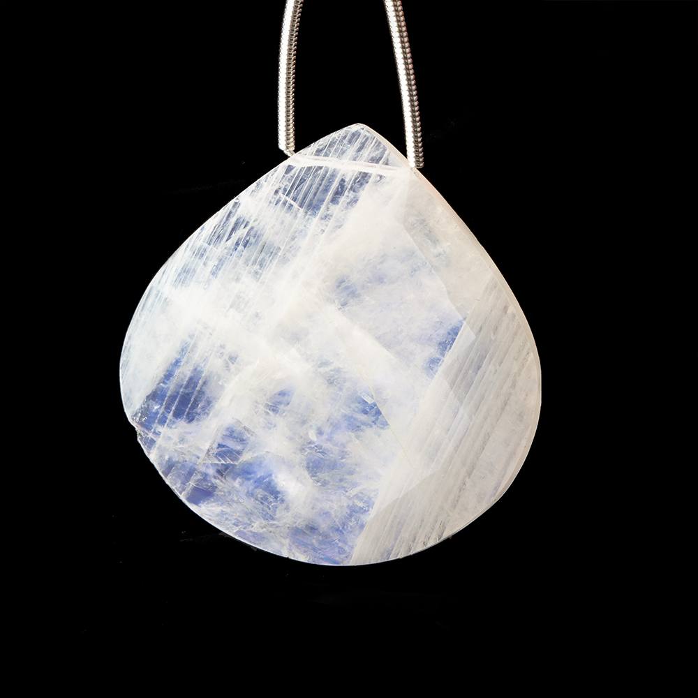 34mm Rainbow Moonstone Faceted Heart Focal Bead 1 piece