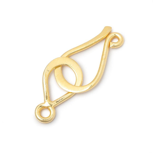 34x12mm Vermeil Shiny Hook and Eye Clasp 1 piece