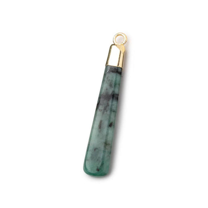 34x6mm Gold Leafed Emerald Plain Pear Pendant 1 piece