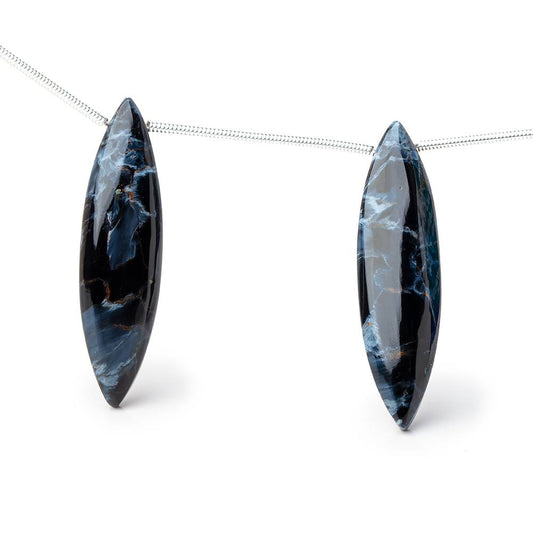 40x9x7mm Pietersite Plain Marquise Focal Beads Set of 2