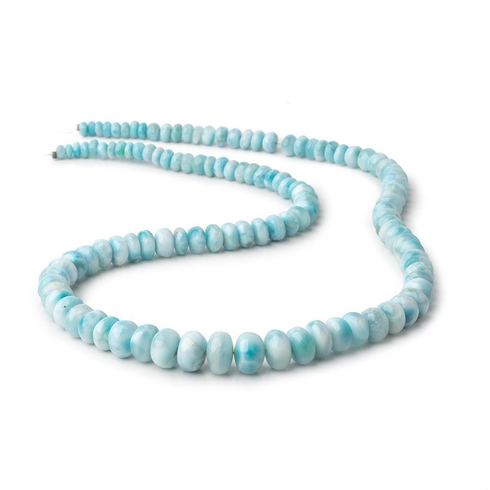 3.5-10mm Larimar Plain Rondelle Beads 18 inch 118 pieces AA