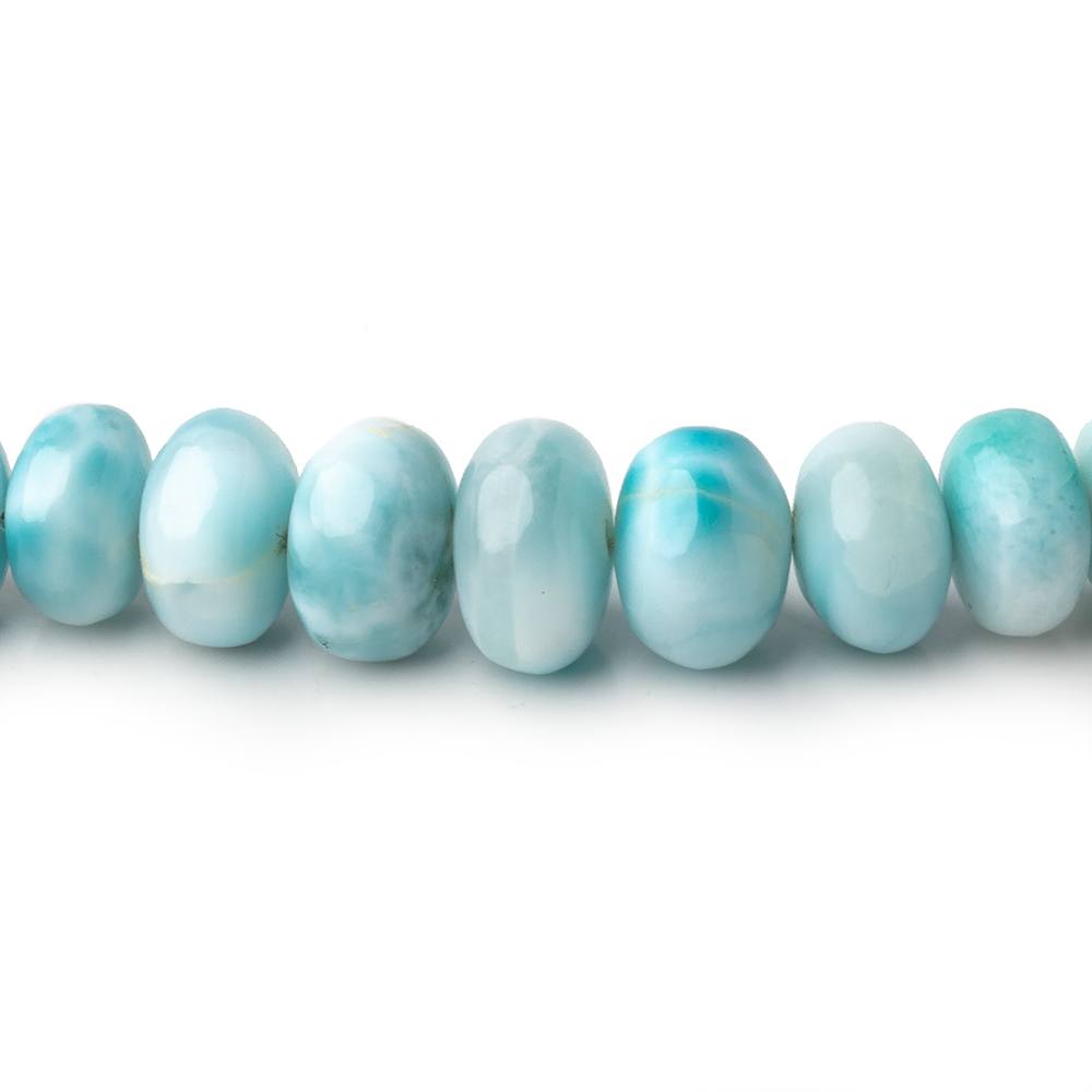 3.5-10mm Larimar Plain Rondelle Beads 18 inch 118 pieces AA