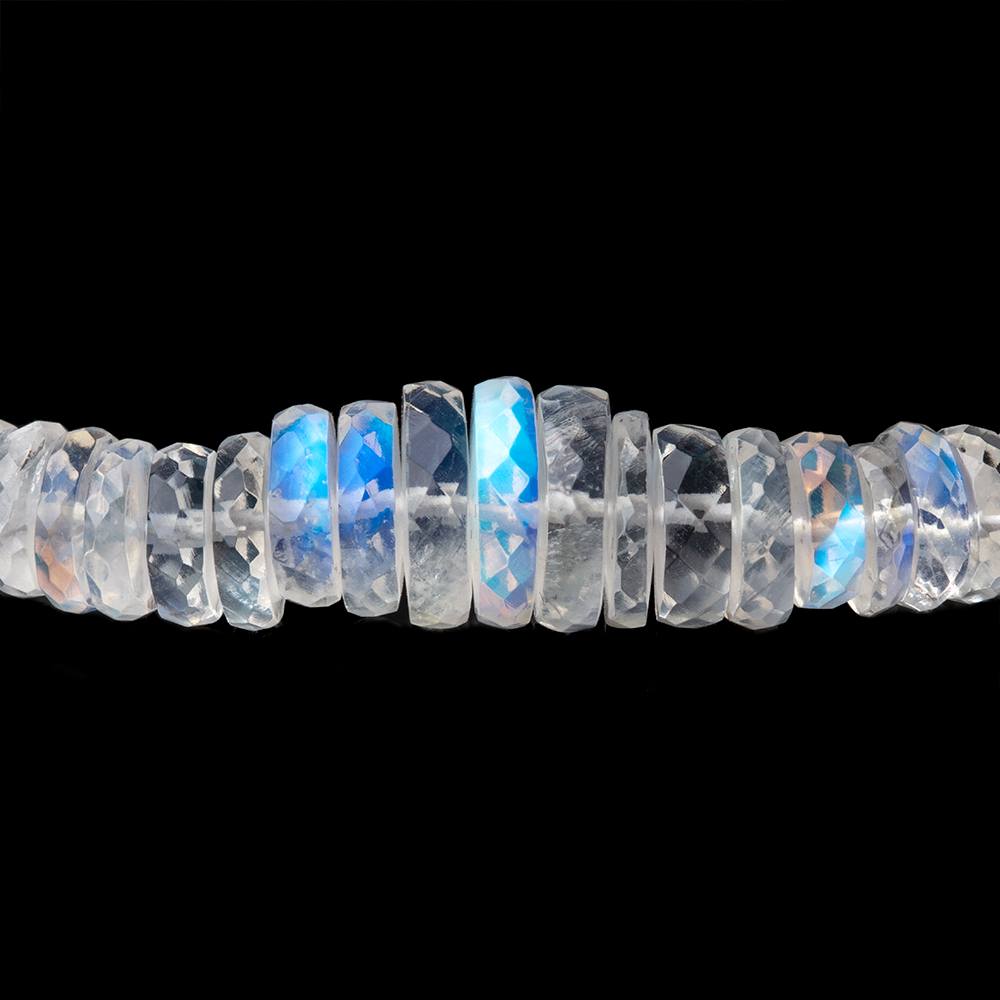 3.5-10mm Rainbow Moonstone Faceted Heishi Beads 12 inch 142 pieces AAA