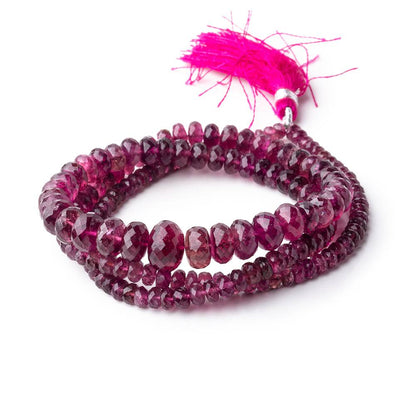 3.5-10mm Rubellite Tourmaline Faceted Rondelle Beads 20 inch 163 pieces AAA