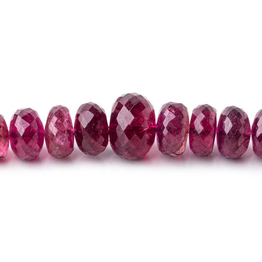 3.5-10mm Rubellite Tourmaline Faceted Rondelle Beads 20 inch 163 pieces AAA