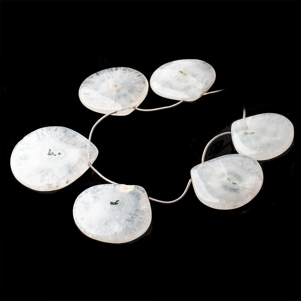 35-44mm Solar Quartz Plain Heart Beads 8 inch 6 pieces