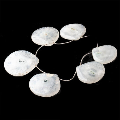 35-44mm Solar Quartz Plain Heart Beads 8 inch 6 pieces