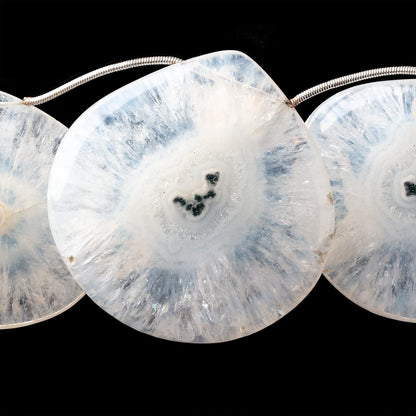 35-44mm Solar Quartz Plain Heart Beads 8 inch 6 pieces