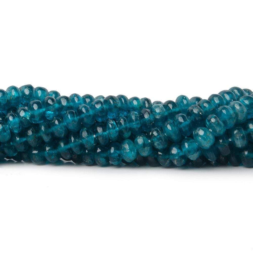 3.5-4.5mm Dark Neon Apatite Plain Rondelle 16 inch 140 beads AA