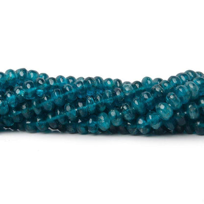 3.5-4.5mm Dark Neon Apatite Plain Rondelle 16 inch 140 beads AA