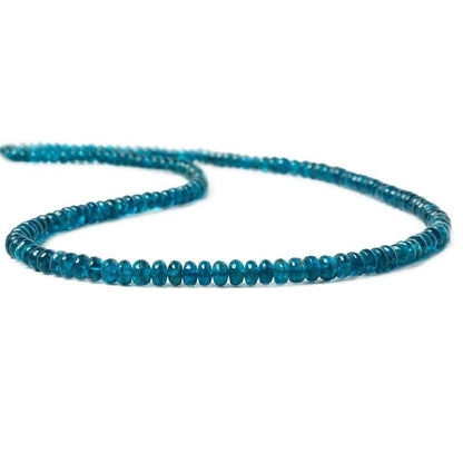 3.5-4.5mm Dark Neon Apatite Plain Rondelle 16 inch 140 beads AA