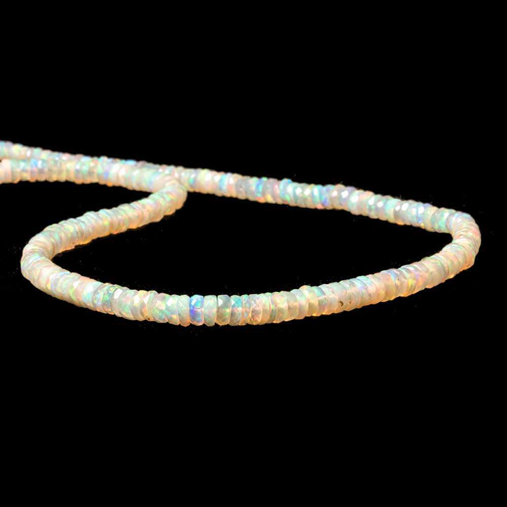 3.5-4.5mm Ethiopian Cream White Opal faceted heshi beads 16 inch 255 pieces