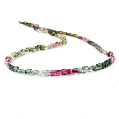 3.5-4.5mm Multi Color Tourmaline faceted Square Beads 14 inch 87 pieces