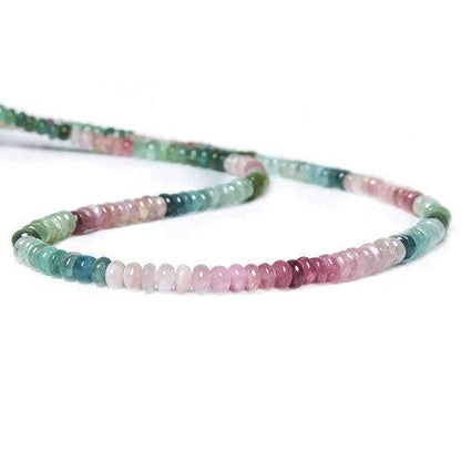 3.5-4.5mm MultiColor Tourmaline plain rondelle Beads 18 inch 200 pieces