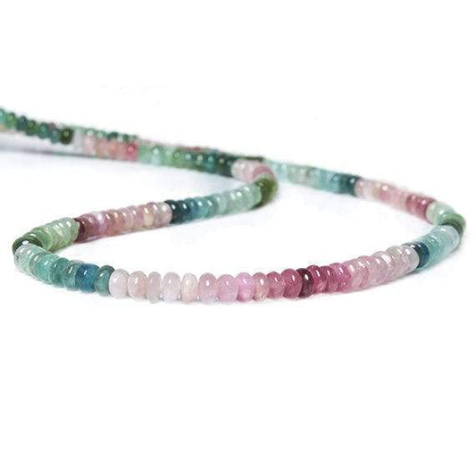 3.5-4.5mm MultiColor Tourmaline plain rondelle Beads 18 inch 200 pieces