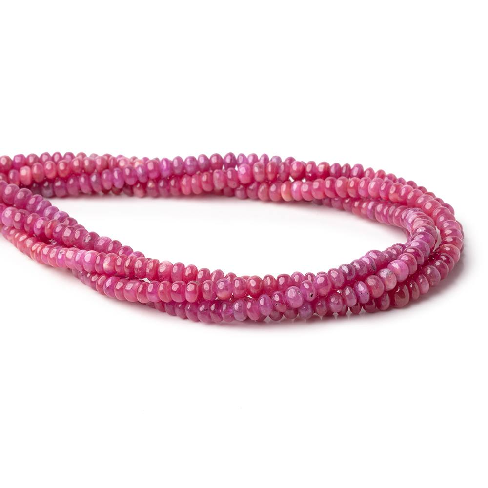 3.5-4.5mm Ruby Plain Rondelle Beads 16 inch 166 pieces AA