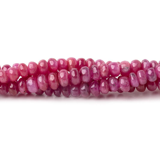 3.5-4.5mm Ruby Plain Rondelle Beads 16 inch 166 pieces AA