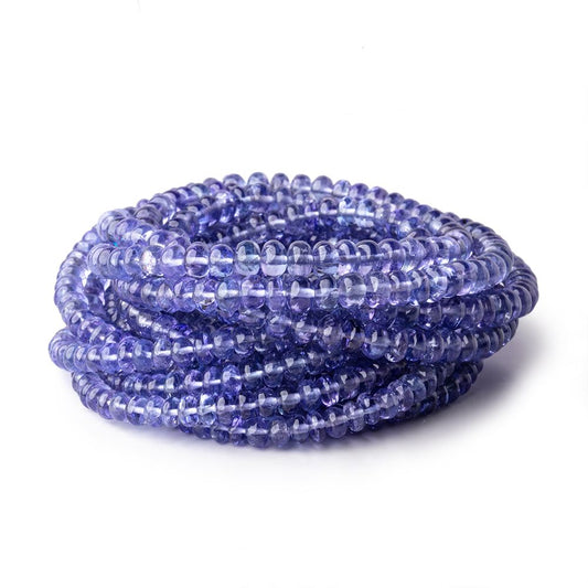 3.5-4.5mm Tanzanite Plain Rondelle Beads 16 inch 154 pieces AAA