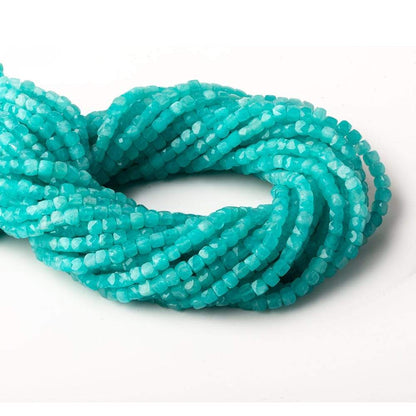 3.5-4mm Amazonite faceted cubes 12.5 inch 80 pieces A