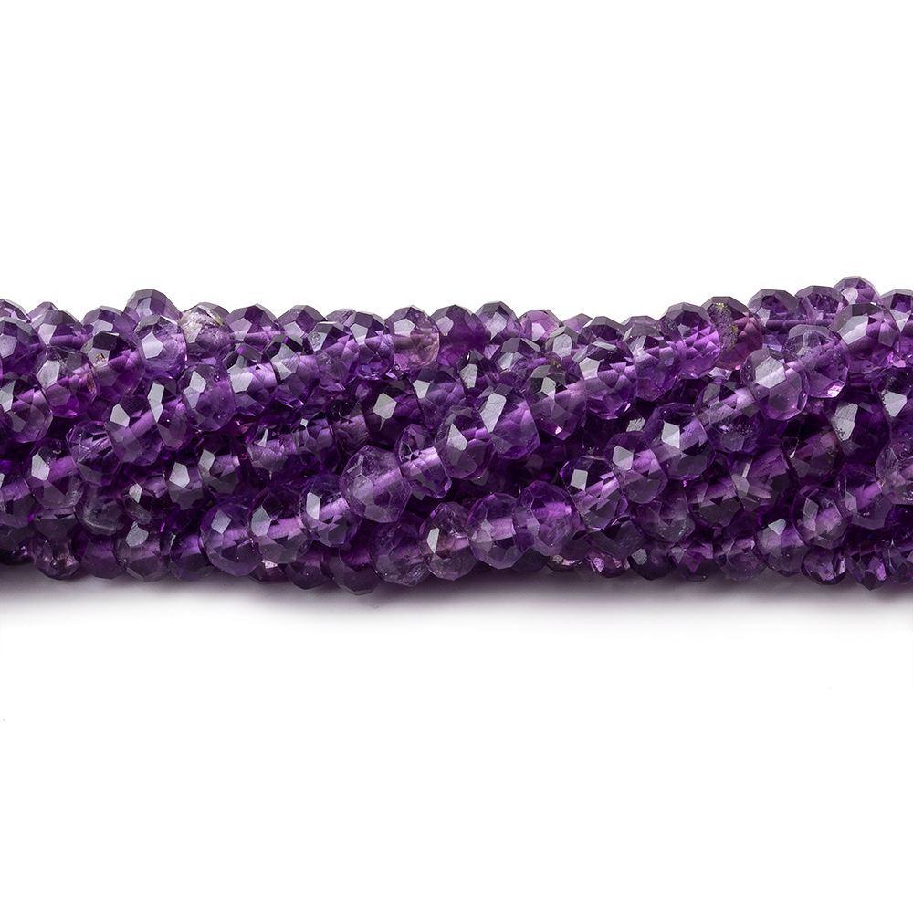 3.5-4mm Amethyst Faceted Rondelle Beads 14 inch 115 beads
