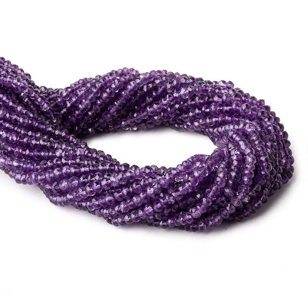 3.5-4mm Amethyst Faceted Rondelle Beads 14 inch 115 beads