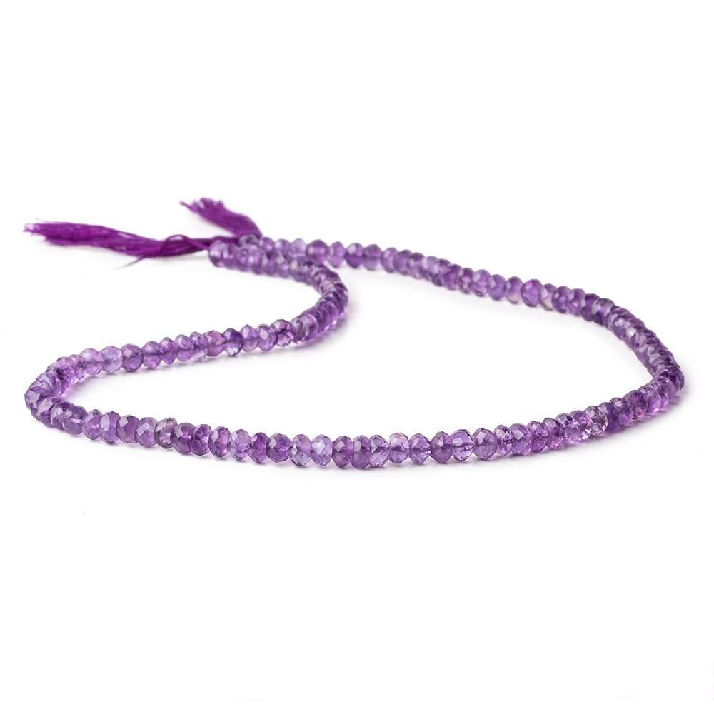 3.5-4mm Amethyst Faceted Rondelle Beads 14 inch 115 beads