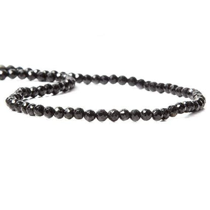 3.5-4mm Black Tourmaline Beads Faceted Round 94 pcs