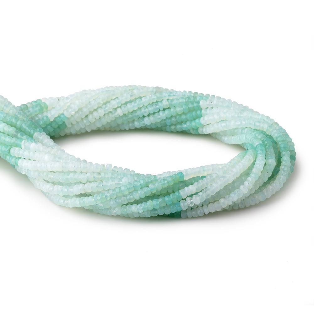 3.5-4mm Blue Peruvian Opal Faceted Rondelle Beads 16 inch 180 pieces