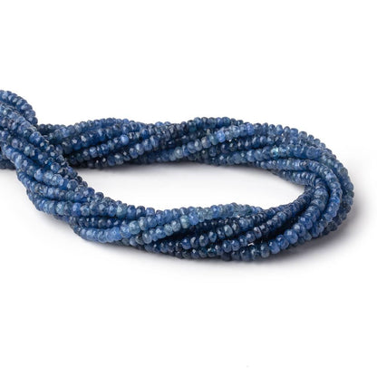 3.5-4mm Blue Sapphire Faceted Rondelle Beads 16 inch 157 pieces