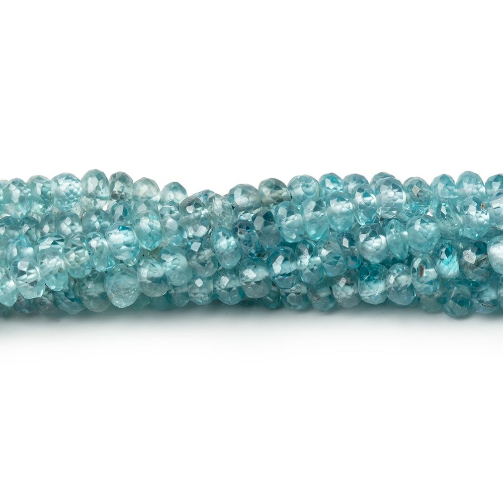 3.5-4mm Blue Zircon Faceted Rondelle Beads 13.75 inch 145 pieces
