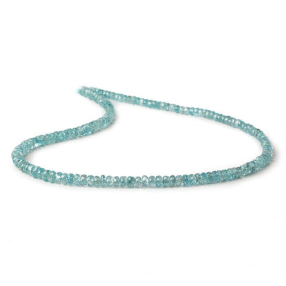 3.5-4mm Blue Zircon faceted rondelles 16 inch 155 beads A