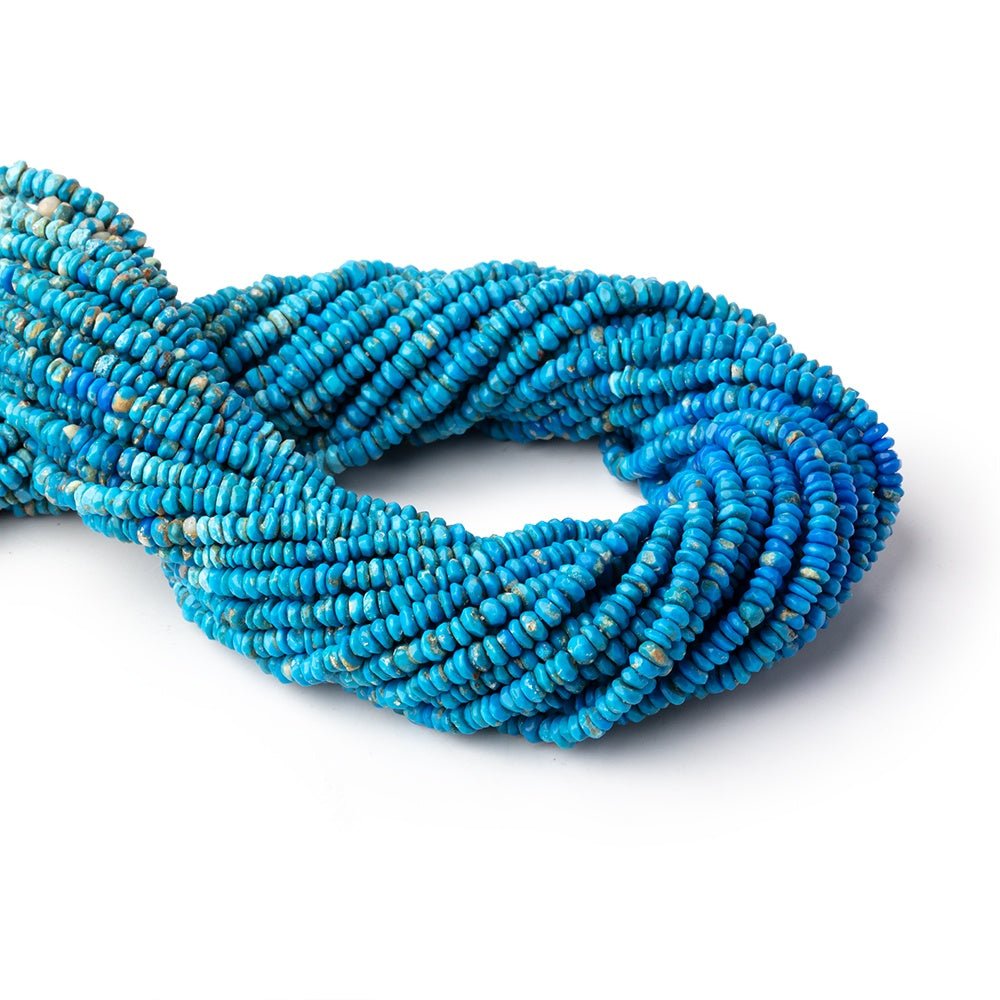 3.5-4mm Ceruleite Hand Faceted Rondelle Beads 12.5 inch 193 pieces