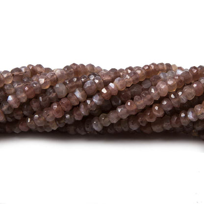 3.5-4mm Chocolate Moonstone faceted rondelle beads 13 inch 122 pieces