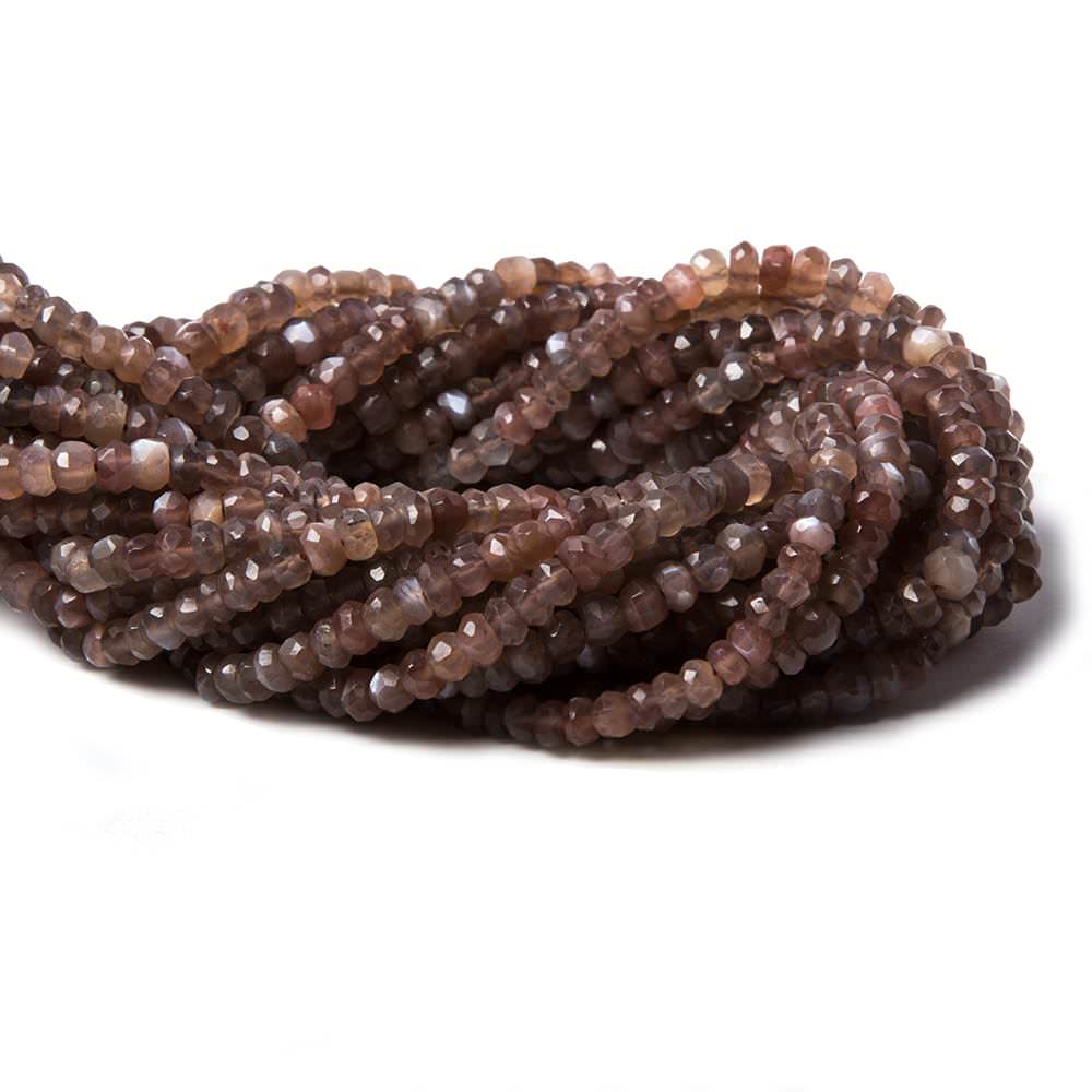 3.5-4mm Chocolate Moonstone faceted rondelle beads 13 inch 122 pieces