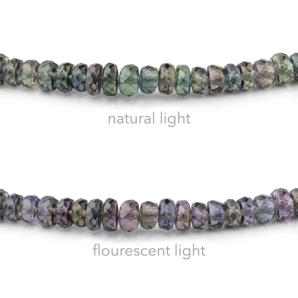 3.5-4mm Color Change Sapphire Faceted Rondelles 16.5 inch 213 Beads
