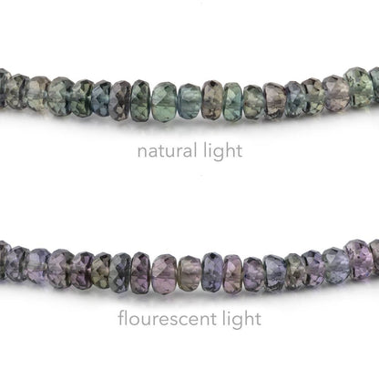 3.5-4mm Color Change Sapphire Faceted Rondelles 16.5 inch 213 Beads