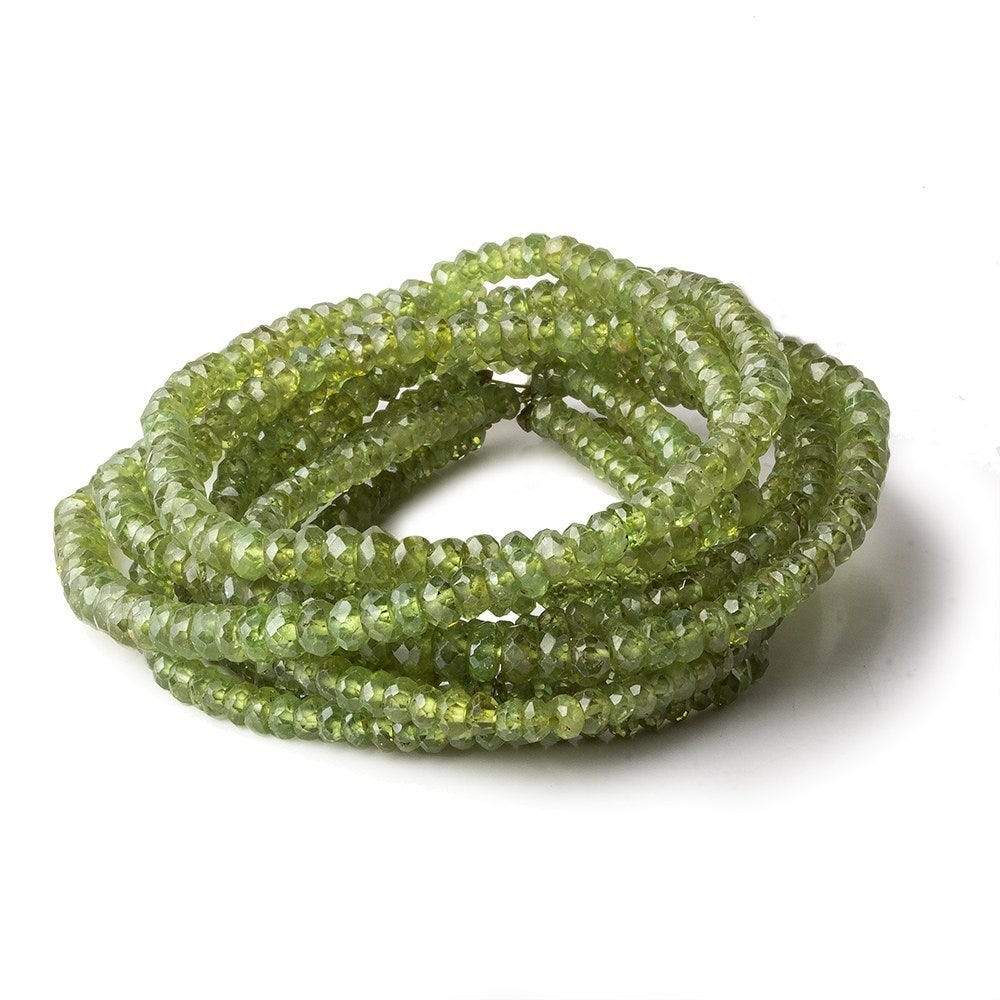 3.5-4mm Demantoid Garnet Faceted Rondelle 17 inch 220 pcs AA