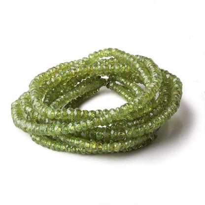 3.5-4mm Demantoid Garnet Faceted Rondelle 17 inch 220 pcs AA