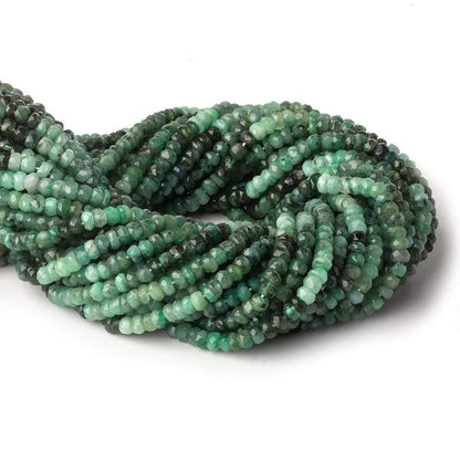 3.5-4mm Emerald faceted rondelle beads 13 inch 137 pieces