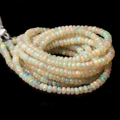 3.5 - 4mm Ethiopian Opal Faceted Rondelle Beads 18 inch 216 pieces