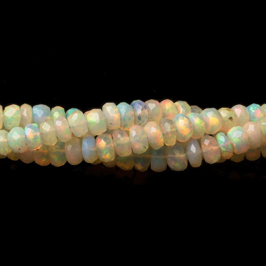 3.5 - 4mm Ethiopian Opal Faceted Rondelle Beads 18 inch 216 pieces