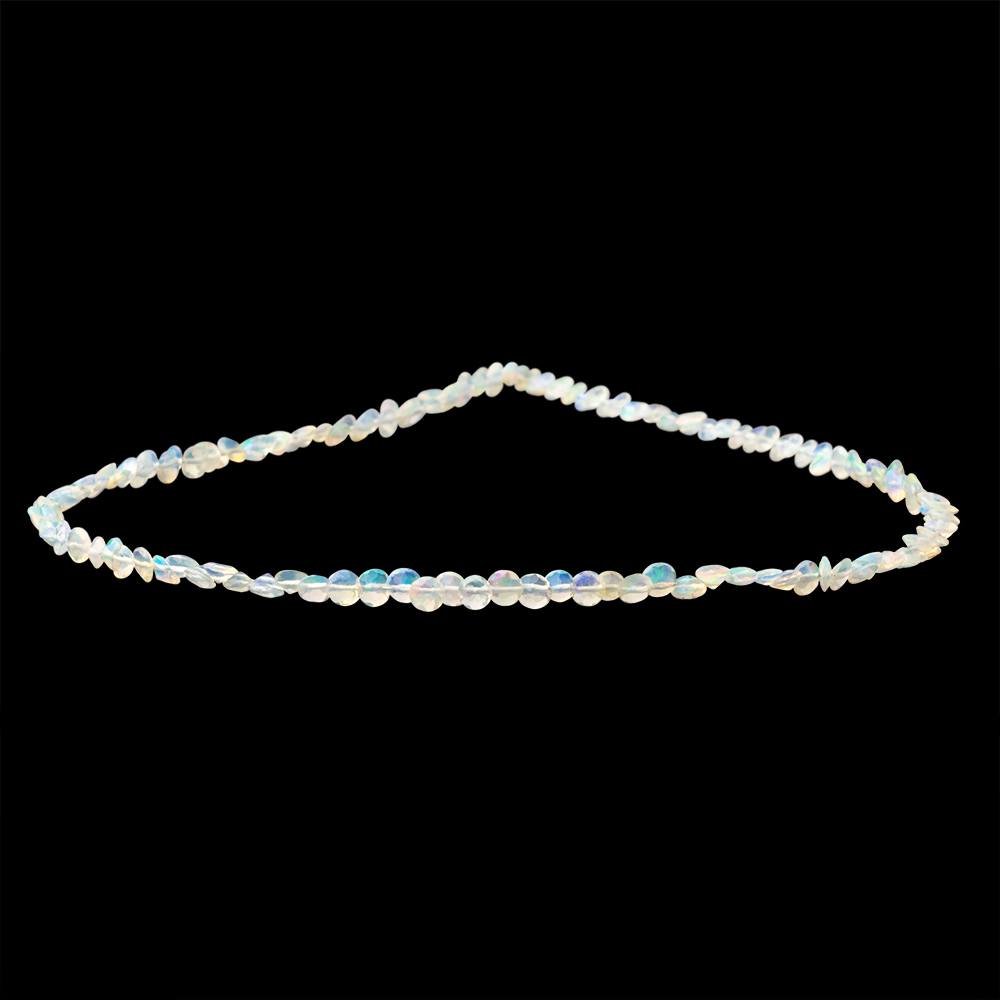 3.5-4mm Ethiopian Opal Pavilion Faceted Coin 16 inch 126 Beads AA