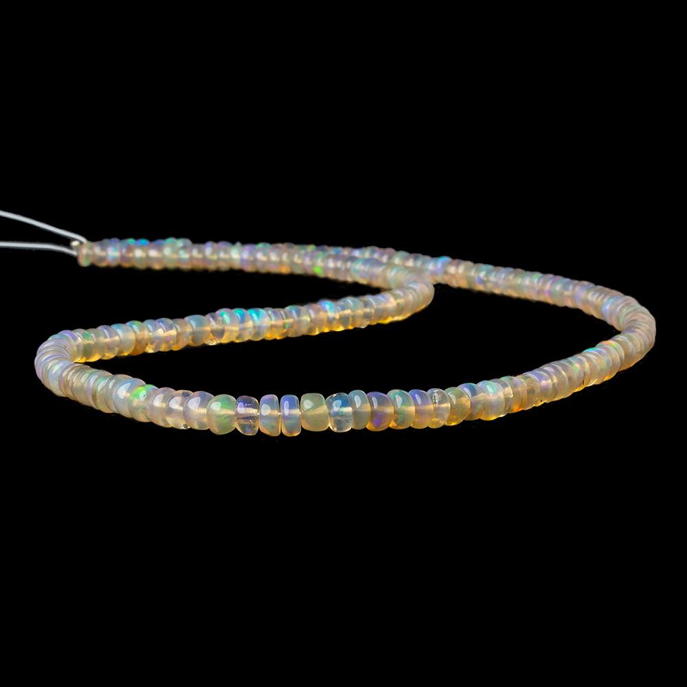 3.5-4mm Ethiopian Opal plain rondelle beads 16 inch 190 pieces AA