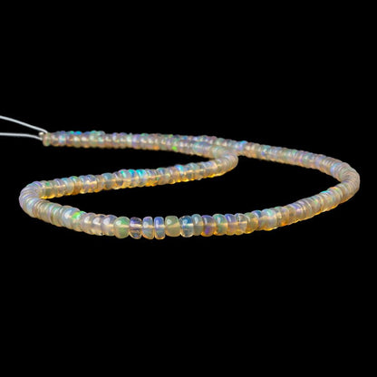 3.5-4mm Ethiopian Opal plain rondelle beads 16 inch 190 pieces AA