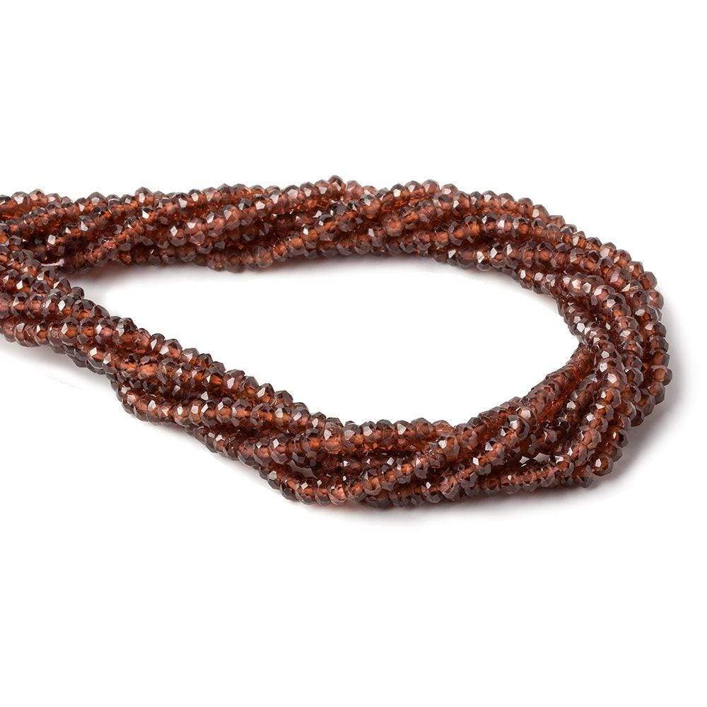 3.5-4mm Garnet Hand Faceted Rondelle Beads 13 inch 150 pieces